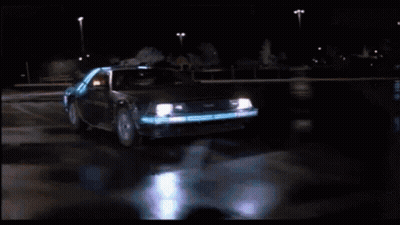 Back To The Future Car Driving At Night GIF