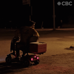 Backing Up Scooter Night Ride GIF