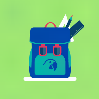Backpack With Ruler And Pencil GIF