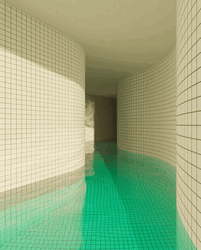 Backrooms Pool Water Tunnel Vision GIF