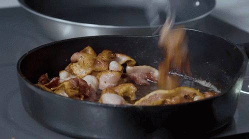 Bacon Cooking In Frying Pan GIF