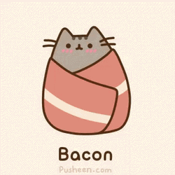 Bacon Wrapped Pusheen Cat GIF
