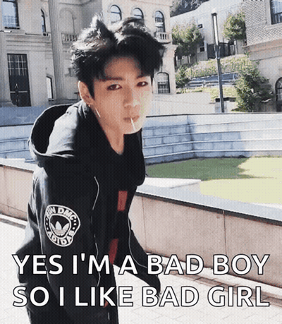 Bad Boy In Black Jacket Likes Bad Girl GIF