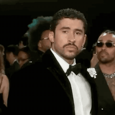 Bad Bunny In Tuxedo And Bow Tie GIF