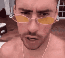 Bad Bunny Shaking No GIF