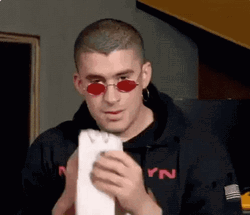  Bad Bunny Wiping Off GIF