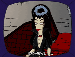 Bad News Elvira From The Simpsons GIF
