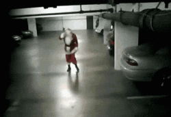 Bad Santa Fall In Parking Lot GIF