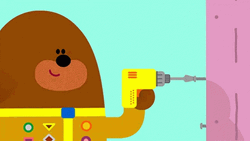 Badge Bear Drill On Hole GIF