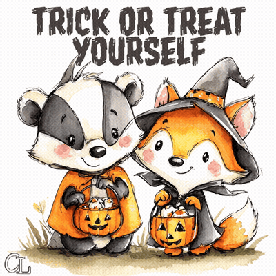 Badger And Fox Trick Or Treat Yourself GIF