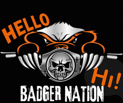 Badger With Skull Saying Hello Badger Nation GIF