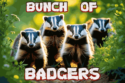 Badgers Standing Next To Each Other On Poster GIF