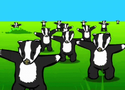 Badgers Standing On A Poster GIF