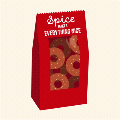 Bag Of Donuts Saying Spice Makes Everything Nice GIF