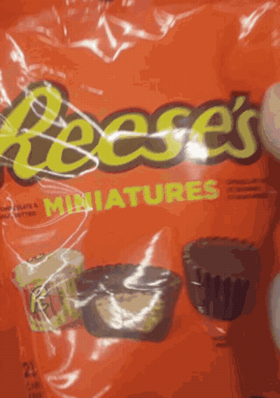 Bag Of Reese's Miniatures Candy GIF