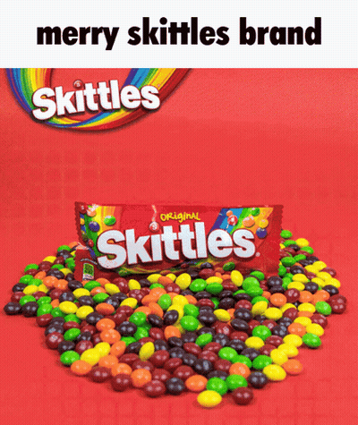 Bag Of Skittles On Red Background GIF