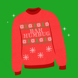 Bah Humbug Red Christmas Sweater  GIF