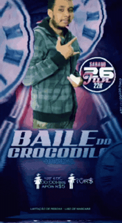 Baile Do Crocodilo Poster Man Holding Microphone GIF