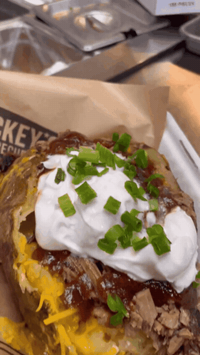 Baked Potato With Sour Cream And Onions GIF
