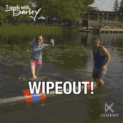 Balance Beam Rolling Log Wipe Out GIF