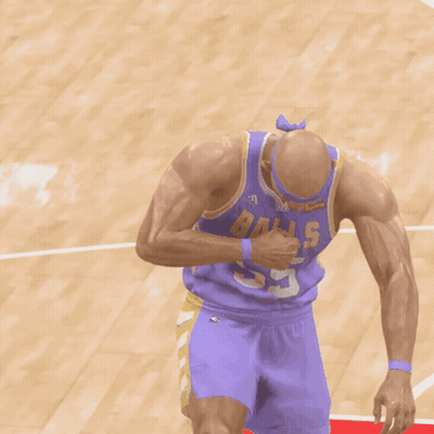 Bald Basketball Player In Purple Jersey Balls 55 GIF