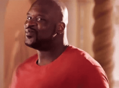 Bald Bearded Man In Red Shirt Looking Up GIF