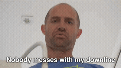 Bald Bearded Man Saying Nobody Messes With My Downline GIF