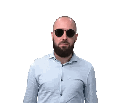 Bald Bearded Man Wearing Sunglasses Sticker