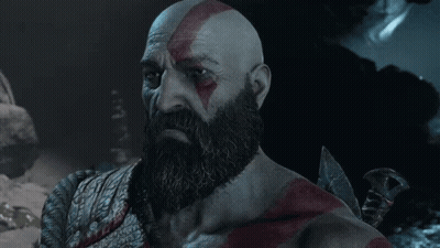 Bald Bearded Man With Sword Saying I'm A God Boy GIF