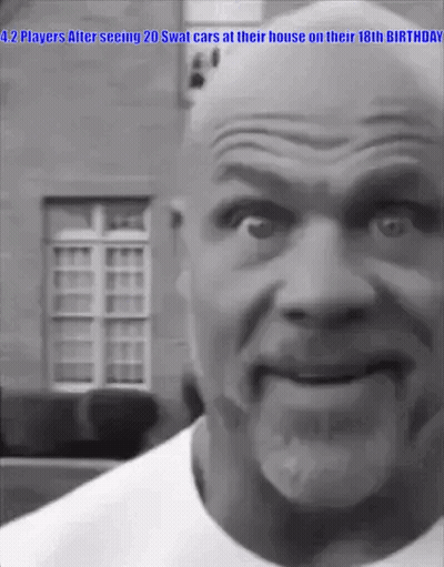 Bald Black White 42 Players 20 Swat Cars GIF