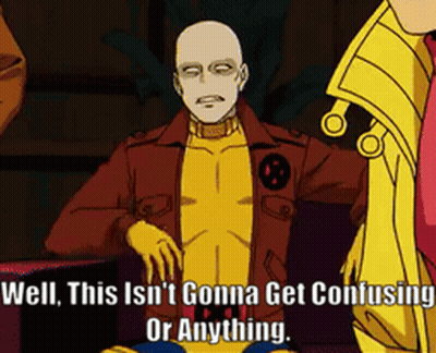 Bald Cartoon Character Says Well This Isn't Gonna Get Confusing Or Anything GIF