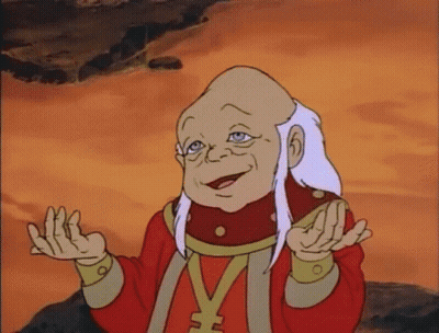 Bald Cartoon Character Smiling With Hands Outstretched GIF