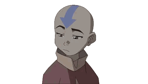 Bald Cartoon Character With Blue Arrow Sticker