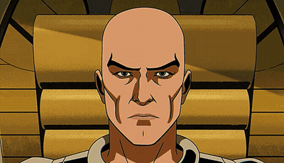 Bald Cartoon Man With Black Eyebrow GIF