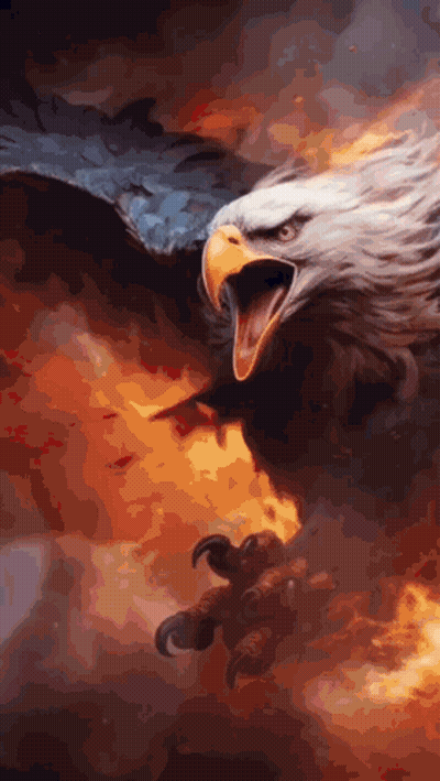 Bald Eagle Flying Through Clouds GIF