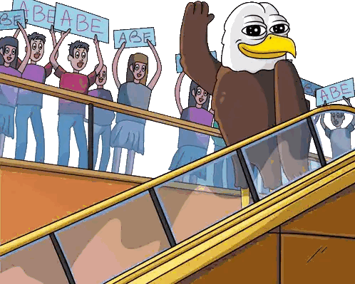 Bald Eagle Holding Abe Sign Sticker