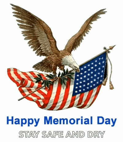 Bald Eagle Holding American Flag Happy Memorial Day GIF