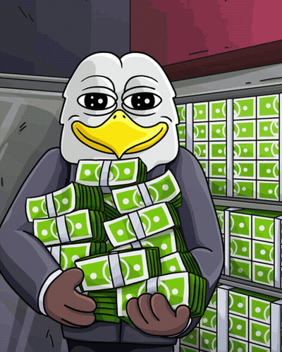 Bald Eagle Holding Pile Of Money GIF