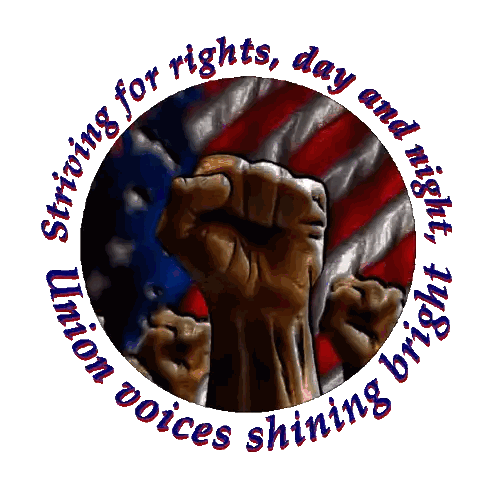 Bald Eagle In Circle With Union Voices Shine Sticker