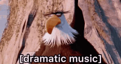 Bald Eagle Saying Dramatic Music In Front Of Mountain GIF