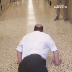 Bald Guy Lame Break Dance GIF