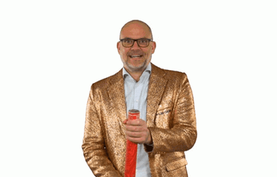 Bald Head Guy Pop Confetti Cannon GIF