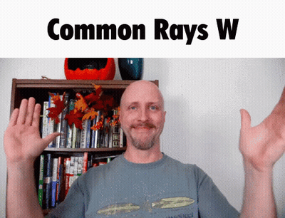 Bald Man By Bookshelf Saying Common Rays W GIF