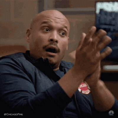 Bald Man Clapping With Mouth Open GIF