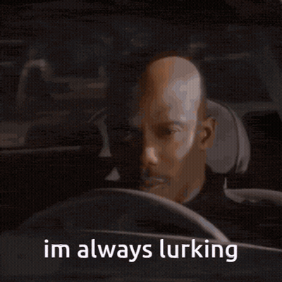 Bald Man Driving Car Saying Im Always Lurking GIF