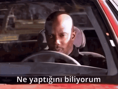 Bald Man Driving Red Car With Ne Yaptığını Biliyorum GIF