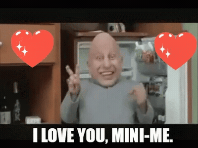 Bald Man Giving Peace Sign Refrigerator Two Hearts GIF