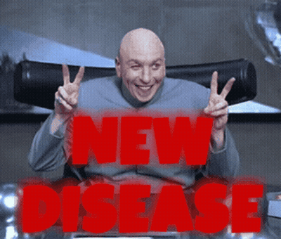 Bald Man Giving Peace Sign Saying New Disease GIF
