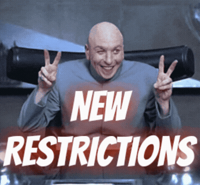 Bald Man Giving Peace Sign Saying New Restrictions
