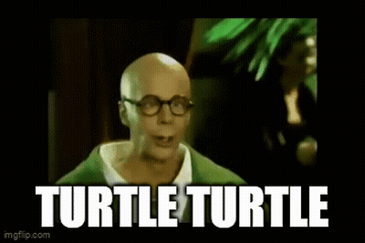 Bald Man Glasses Green Shirt Saying Turtle Turtle GIF